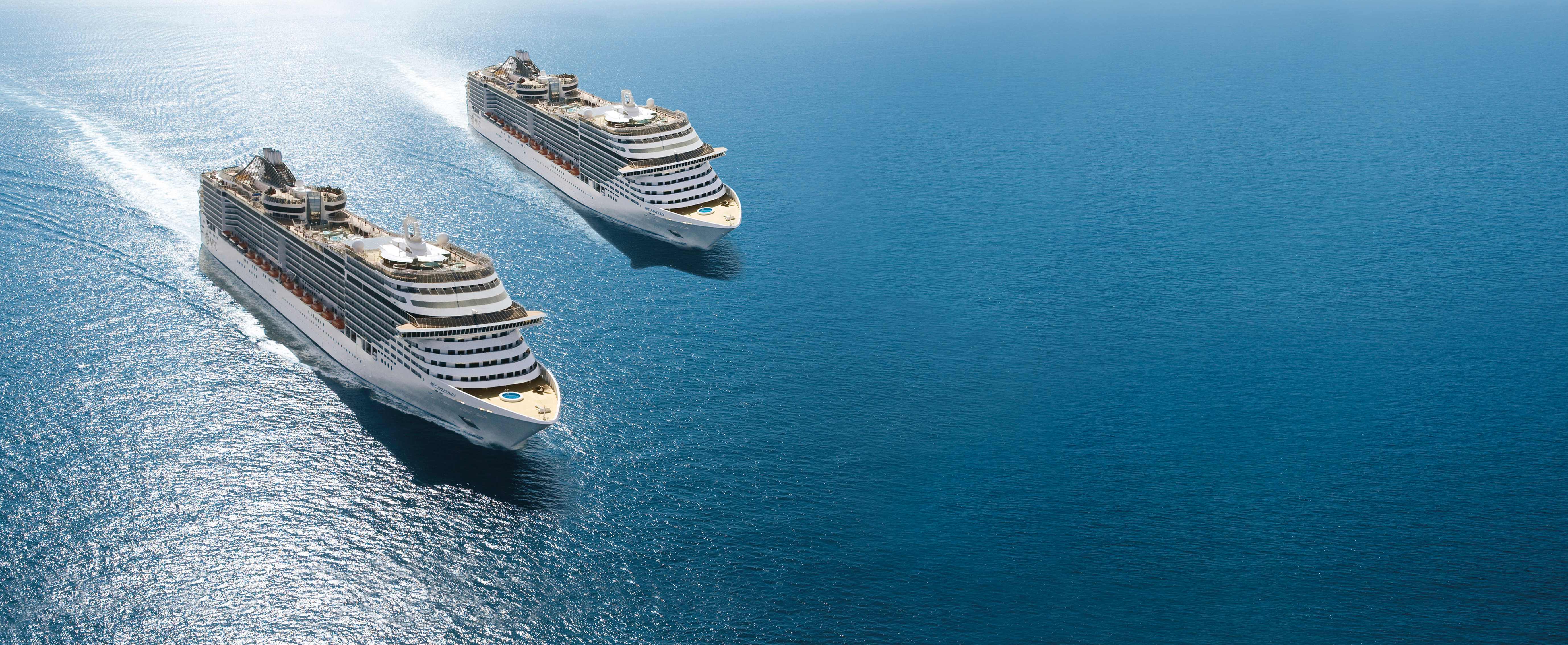 MSC Cruise Ships on the ocean